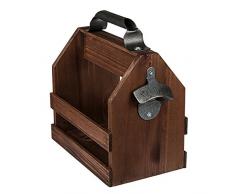 Out of the blue 71/3168 Flaschenhalter mit Metall-FlaschenÃ¶ffner, Holz, Mehrfarbig