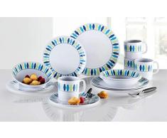 Berger Geschirrset Aqua 16tlg Campinggeschirr Essgeschirr Picknick Geschirr Melaminset für 4 Pers.