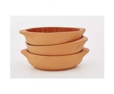 Jamie Oliver - Al Forno - Auflaufform, Gratinform, Backform - Ø: 14 cm - Terrakotta - Farbe: Natur - 3er-Set