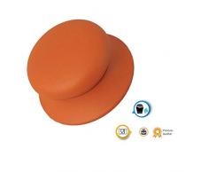 Kerafactum Deckelknopf Austausch Topf Griff Knauf Ersatzgriff für Topfdeckel Universalgriff silikoniert orange in Ø 6,5 cm Topfdeckelgriff Deckelgriff Ersatz für Pfannen Deckel 3 STÜCK