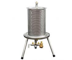 Fischer Hydropresse FP-INOX: Edelstahl Obstpresse, Apfelpresse aus Edelstahl und Kautschuk (20 Liter)