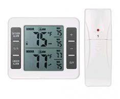 Großes digitales LCD-Kühlschrankthermometer, Tiefkühlthermometer, Kühlschrankthermometer, Temperaturüberwachung mit einem Sensor-Wecker und Min/Max Aufzeichnungen [Batterie nicht enthalten]