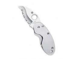 Spyderco Erwachsene Messer Cricket Edelstahlmesser mit Spyder-Edge, Silber, Nicht zutreffend