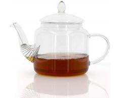 1aTTack.de Tee Kanne Teekanne Glas Tee Tea mit Sieb Spirale Borosilikatglas 500ml