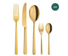 Rosenthal Sambonet - Linear PVD - Besteckset, Besteck, Essbesteck - Farbe: Gold - 30-teilig - Spülmaschinenfest