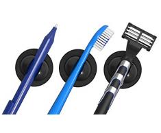 Schneider Klick-Fix Universalhalter (Selbstklebende Halterung für z.B. Zahnbürsten, Rasierer, Kabel, Stifte uvm. bis max. 150g) 3er Set schwarz