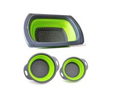 EudoER 3 Stück Klappbar Abtropfsieb Faltbare Seiher Sieb Set über die Spüle Vegtable Obst Küche Sieb Teesieb