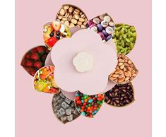 CRAZYON Snackbox,Doppeldeck Organizer Blumen Rotating Süßigkeit Kasten Party Keksbehälter für Zuhause oder Küche