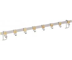 Wenko 54807100 Hakenleiste Premium mit 8x Haken-Wandleiste, Küchen-Reling, Metall vernickelt, 60 x 4 x 2,5 cm, silber matt