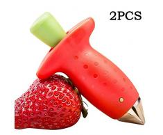 INHEMI 2 Erdbeer und Tomaten Strunkentferner, spülmaschinenfest,Küche Werkzeug Set