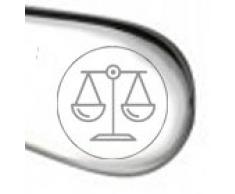 Kinderbesteck mit Namengravur & Sternzeichen / 4-teilig (alle 4 mit Name graviert) / aus Edelstahl / Gravur in ansprechender Schrift (WAAGE (Libra))