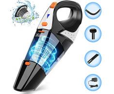 Hikeren Handstaubsauger, Akku Staubsauger kabellos, 7000PA 2500Amh 100W Lithum-ion Nass/Trocken Handsauger Schnellaufladung Haus&Auto,inkl. Tierhaare