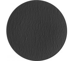 Villeroy & Boch - Manufacture Rock Frühstücksteller, 22 cm, Premium Porzellan, spülmaschinen-, mikrowellengeeignet, schwarz