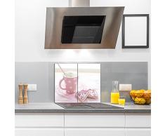 DAMU |Ceranfeldabdeckung 2 Teilig 2x30x52 cm Herdabdeckplatten Küche Elektroherd Induktion Herdschutz Spritzschutz Glasplatte Schneidebrett Pink Kaffee