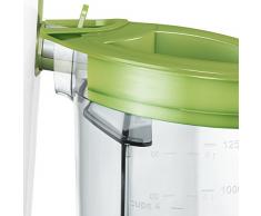 Bosch MES25G0 Entsafter VitaJuice 2 700 W, XL-Einfüllschacht, Edelstahl-Microfilter-Sieb, Ausgießer mit DripStop, weiß / apfelgrün