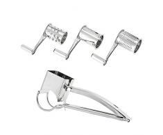 Edelstahl Manuelle Rotary Käse Reibe Schneide Mehrzweck-Käse Karotten Gurken Cutter Aktenvernichter mit 3 wechselnden Drums