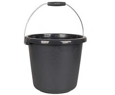 Eimer mit Henkel 10 Liter anthrazit Putzeimer Kunststoff Eimer rund Haushalt Küche Bad Büro Garten Camping klein Haushaltseimer Wassereimer Baueimer Wischeimer Plastikeimer Kübel Universaleimer 10l