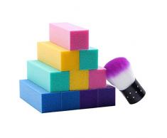 #N/A 11 Stück/Set Maniküre-Polierset Schwamm 10 Hochelastische Tofu-Blöcke in gemischten Farben 1 Pilzbürste für den Heimgebrauch Nagelstudio Heimgebrauch Weich und leicht zu reinigen Einfache