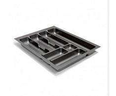 Besteckeinsatz Schubladeneinsatz Besteckkasten Comfort Universal | für 45er Schubladen | zuschneidbar von 358-385 mm | Silbergrau