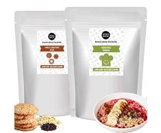 MITOBACK - 2er Backmischung Frühstücks-Set aus: 1 x Frühstück Porridge und 1 x Eiweiß-Frühstücks-Kekse - Eiweiß Gebäckmischung: Low Carb, Zuckerfrei, Hefefrei, Sojafrei, Ohne Konservierungsstoffe