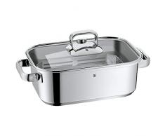 WMF Vitalis Compact Dampfgarer/Bräter, mit Glasdeckel, Garthermometer, Garblech, Cromargan Edelstahl, induktionsgeeignet