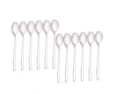 KYONANO Löffel 12 Stück 20,3cm, Löffel lang, poliert, spülmaschinengeeignet, Tafellöffel Edelstahl, Suppenlöffel Set für Heimgebrauch Küche und Gaststätte