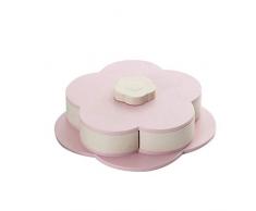 Metyere Snackbox Candy Schale Blüten Rotierende Getrocknet Obst Teller Snacks Ablagefach für Weihnachts Party - Rosa, small Single Layer