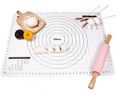 webake 70x50cm Silikonmatte Silikon Backmatte Silikonbackmatten Backunterlage Antihaftbeschichtet Teigmatte Rollmatte Backmatten für Teigrollen Arbeitsmatte -Transparent