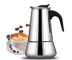 Espressokocher, SUDESMO Espressokanne Edelstahl für Haus und Büro, Induktion | Herdkocher | Induktion Espresso - Kanne | Mokkakanne mit Bonus Gummi Ring, Filter, Schwammbürste - 6 Tassen(300ml)