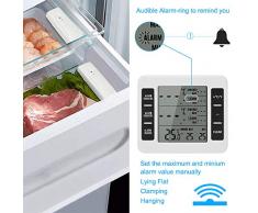 Kabellos Kühlschrank Thermometer Digital LCD Drinnen draußen Temperaturüberwachungsuhr mit Dual Drahtloser Sensor Alarm Erinnerung Funktion Min/Max Record für Zuhause Restaurants