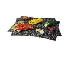 Xavax Herdabdeckplatte / Schneidebrett Glas (gehärtetes Sicherheitsglas, spülmaschinengeeignet, Granit Design, 52 x 40 cm) 2er-Pack