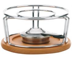 Kela 61000 Rechaud mit Sicherheitspastenbrenner, Edelstahl/ Buche, 21 cm Durchmesser, Natura