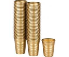 Kigima Einweg Trinkbecher Kunststoff Gold, 100 STK, 0,18 Liter