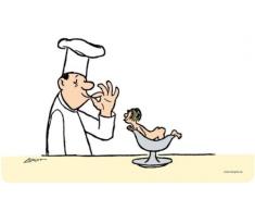 Frühstücksbrettchen 23 x 14 cm • 68066 Saucière von Inkognito • Künstler: INKOGNITO © Loriot • Dies + Das • Küche & Frühstück • Frühstücksbrettchen • Frühstücksbrettchen