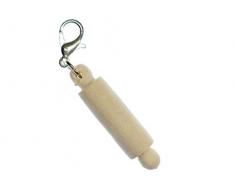 Miniblings Nudelholz Teigrolle Charm Zipper Pull Anhänger Bettelanhänger Holz