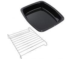 Spares2go Universal-Bräter aus glasiertem Emaille und Bodenablage