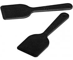 Fackelmann Raclette-Spachtel, Raclette-Schaber aus Kunststoff (Farbe: Schwarz), Menge: 4 Stück