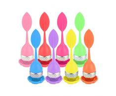 redcherry 8 Stück Teesieb, Silikon Teesieb Tee-ei Teesieb Kreatives Sieb Lebensmittel Silikon BPA Frei Teeei Blatt Teefilter für losen Premium Tee Sieb Die Meisten Bechern