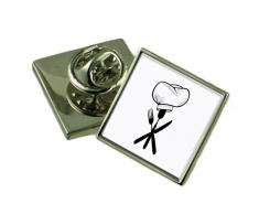 Koch hat Löffel Silber Ehrennadel Geschenkbox