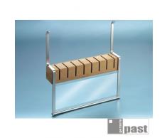 Kesseböhmer Messerhalter mit Handschutz aus ESG für 8 Messer, 1 Stück, Edelstahl Effekt/Buche massiv,81180019