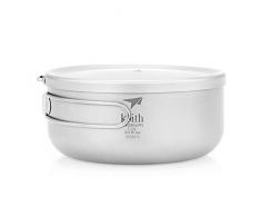 iBasingo Keith 800/1000/1200 ml Camping Topf Titan Schüssel mit Klappgriff Mittagessen Sofortige Nudel Box Camping Topf Schale mit Deckel im Freien Picknick Geschirr Küche Kantine Mess kit