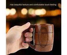 Holz Bierkrug, Vintage Bier Kaffee Trinkbecher mit Henkel Holzkrug für Oktoberfest/Bierfest