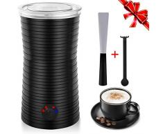 morpilot®Elektrischer Milchaufschäumer,Milchschäumer Automatisch - 4 Funktionen für Schaum- und Wärmemilch,240ml dichter Schaum für Macchiato Latte Cappuccino,Reinigungsbürste&Silikonlöffel 400W