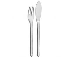 WMF Evoque Fischbesteck 2-teilig Fischgabel Fischmesser Cromargan protect mattiert, kratzbeständig, spülmaschinengeeignet