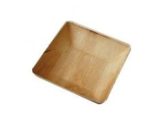 BIOZOYG Umweltfreundliches Einweggeschirr aus Palmblättern I 25 Stück Palmblatt Schale quadratisch 750ml 18cm I Salat-Schüssel Dipschale Suppenschale Servierschale Snackschale