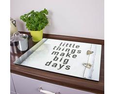 banjado Herdabdeckplatte aus Glas | Herdabdeckung einteilig 60x52cm | Spritzschutz für Ceranfeld oder Induktionsherd | Schneidebrett perfekt für die Küche mit Motiv Little Things
