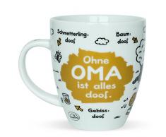 Sheepworld 45135 Tasse mit Spruch Ohne Oma ist alles doof, Porzellan, Geschenk Oma, 45 cl