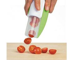 Jiayuane Tomatenschneider, Kirschschneider Mini-Obstschneider Gemüsesalat aus rostfreiem Stahl