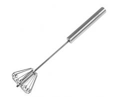 Newness Schneebesen Edelstahl, Handschneebesen Vielseitiges Werkzeug für Egg Beater, Milk Frother, Hand Push Mixer Stirrer-Küche Utensil für Blending, Rühring