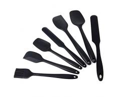 Freedomanoth Silikonschaber Set Küche Spachtel Set Antihaft Hitzebeständig Spatulas Küchenutensilien Set Zum Kochen, Backen Und Mischen 7er-Set | Rot